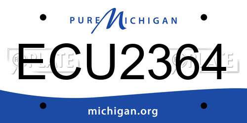 ECU2364 Michigan License Plate