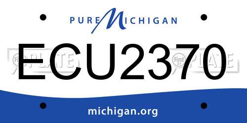 ECU2370 Michigan License Plate