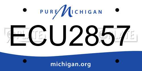 ECU2857 Michigan License Plate
