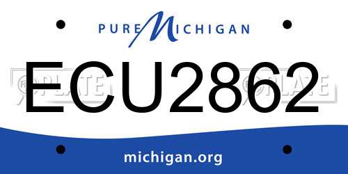ECU2862 Michigan License Plate