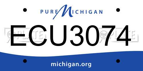 ECU3074 Michigan License Plate