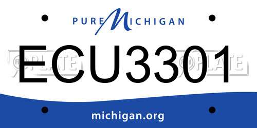 ECU3301 Michigan License Plate