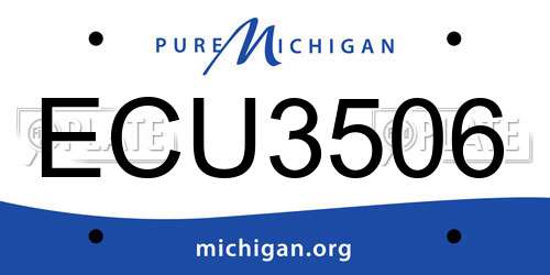 ECU3506 Michigan License Plate