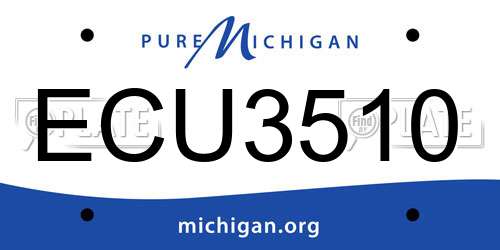 ECU3510 Michigan License Plate