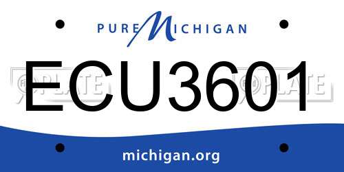ECU3601 Michigan License Plate