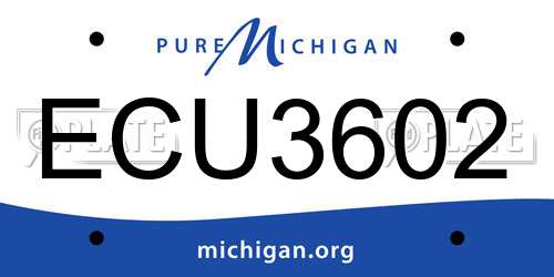 ECU3602 Michigan License Plate