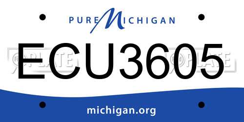 ECU3605 Michigan License Plate
