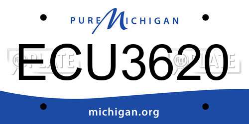 ECU3620 Michigan License Plate