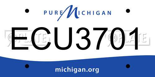 ECU3701 Michigan License Plate