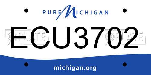ECU3702 Michigan License Plate
