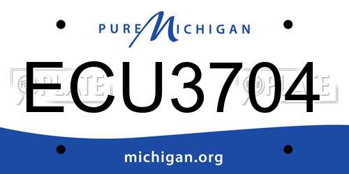 ECU3704 Michigan License Plate