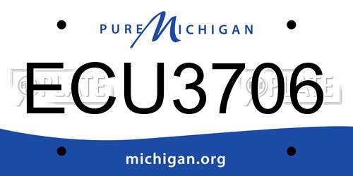 ECU3706 Michigan License Plate