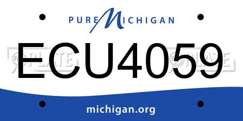 ECU4059 Michigan License Plate