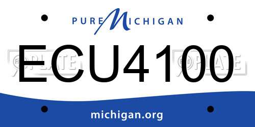 ECU4100 Michigan License Plate