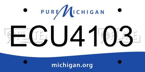 ECU4103 Michigan License Plate