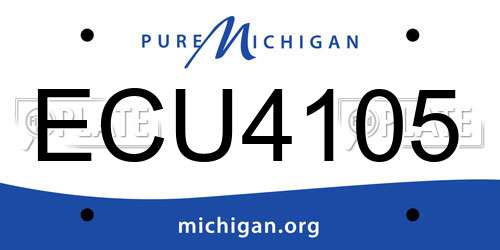 ECU4105 Michigan License Plate