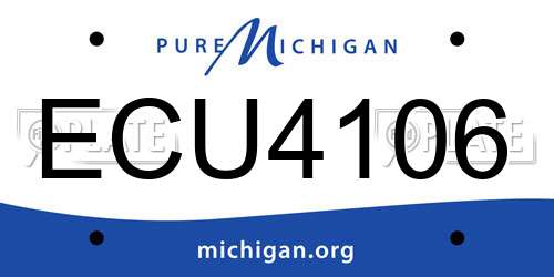 ECU4106 Michigan License Plate