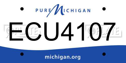 ECU4107 Michigan License Plate