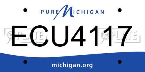 ECU4117 Michigan License Plate
