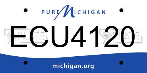 ECU4120 Michigan License Plate