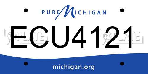 ECU4121 Michigan License Plate
