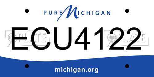 ECU4122 Michigan License Plate