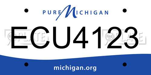 ECU4123 Michigan License Plate