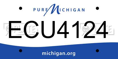 ECU4124 Michigan License Plate