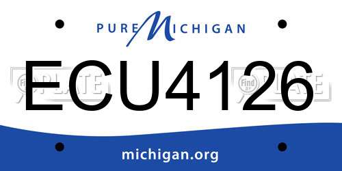 ECU4126 Michigan License Plate
