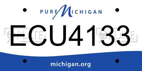 ECU4133 Michigan License Plate