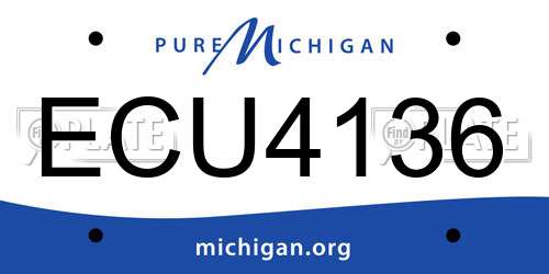 ECU4136 Michigan License Plate