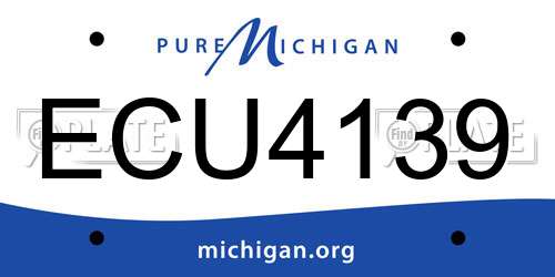 ECU4139 Michigan License Plate