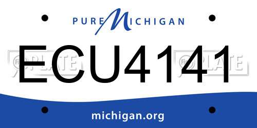 ECU4141 Michigan License Plate