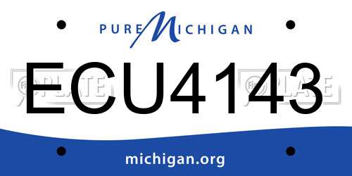 ECU4143 Michigan License Plate