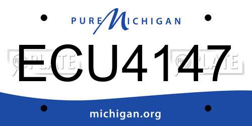 ECU4147 Michigan License Plate