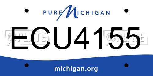 ECU4155 Michigan License Plate