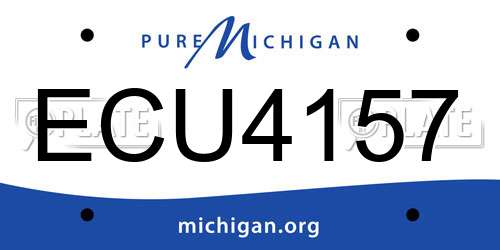 ECU4157 Michigan License Plate