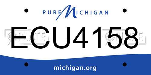 ECU4158 Michigan License Plate