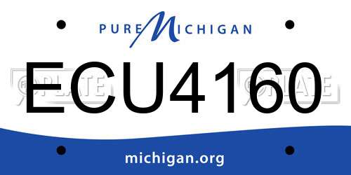 ECU4160 Michigan License Plate