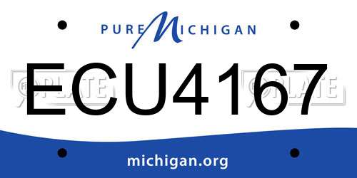 ECU4167 Michigan License Plate