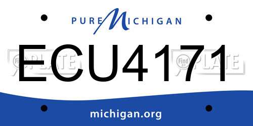 ECU4171 Michigan License Plate