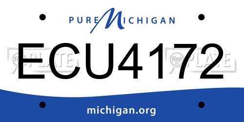 ECU4172 Michigan License Plate