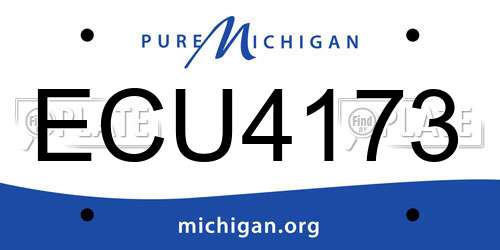 ECU4173 Michigan License Plate