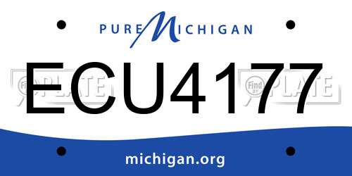ECU4177 Michigan License Plate
