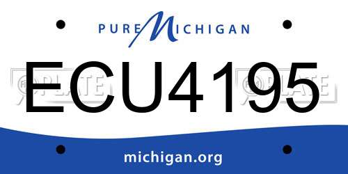 ECU4195 Michigan License Plate