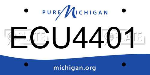 ECU4401 Michigan License Plate