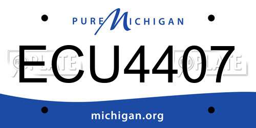 ECU4407 Michigan License Plate