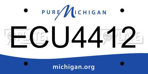 ECU4412 Michigan License Plate