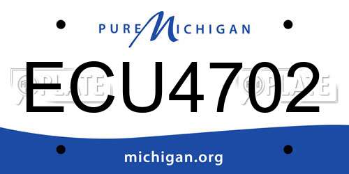 ECU4702 Michigan License Plate