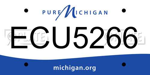ECU5266 Michigan License Plate